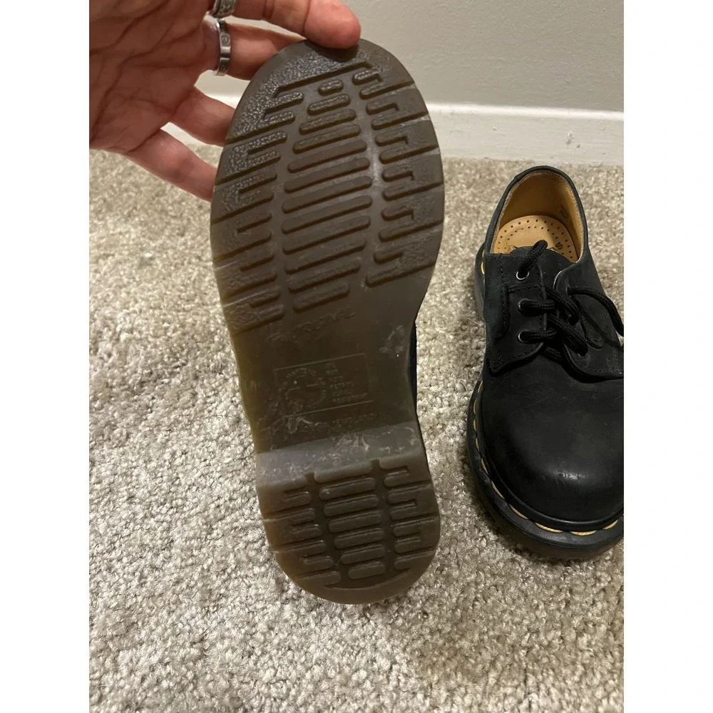 Vintage Dr Martens Original Made In England Leather Black Shoes Kids US 1